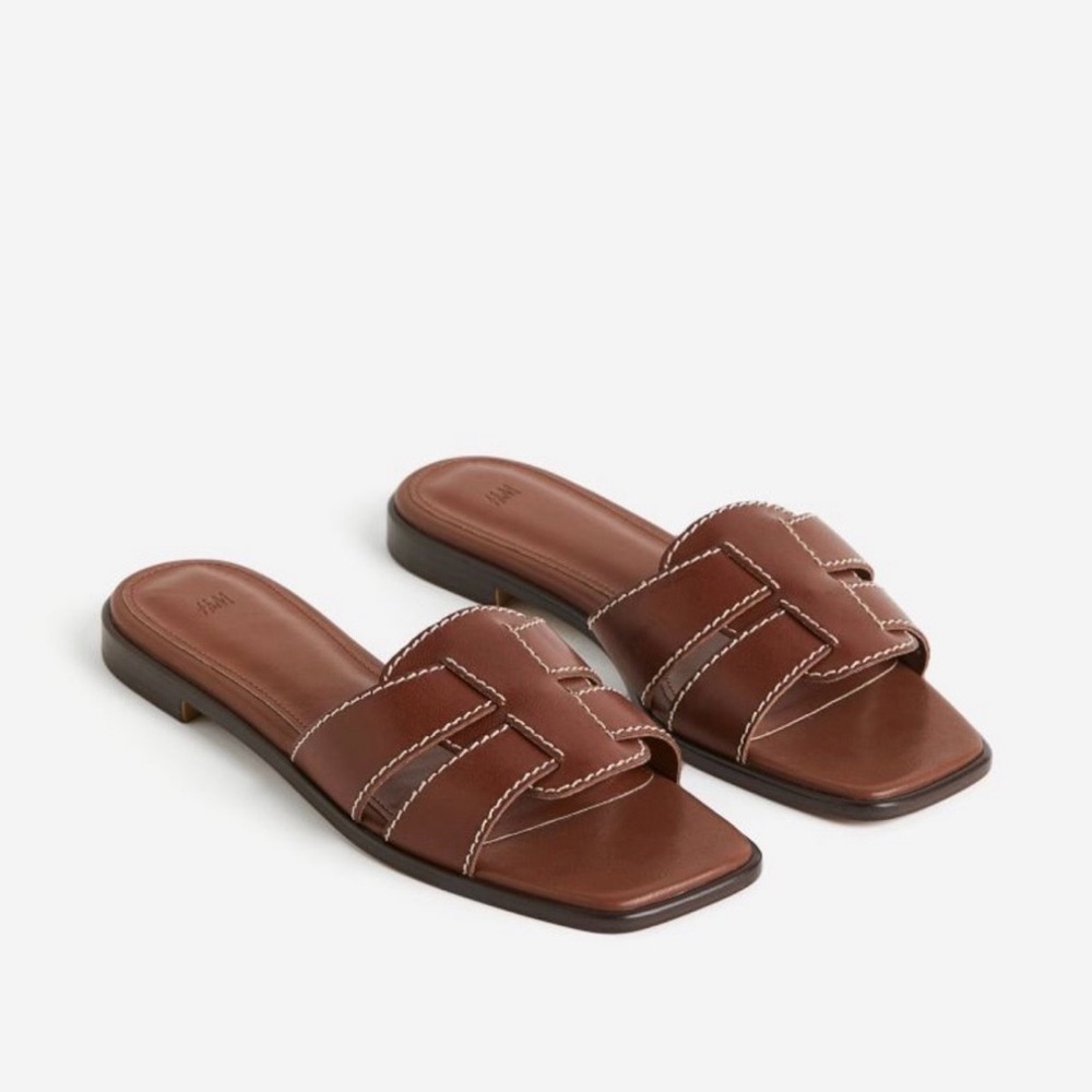 H&M Brown Vegan Leather Sandals Size 6